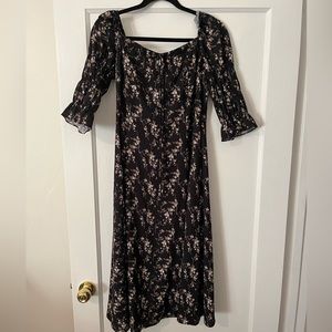 Opt floral smock top dress with slit
